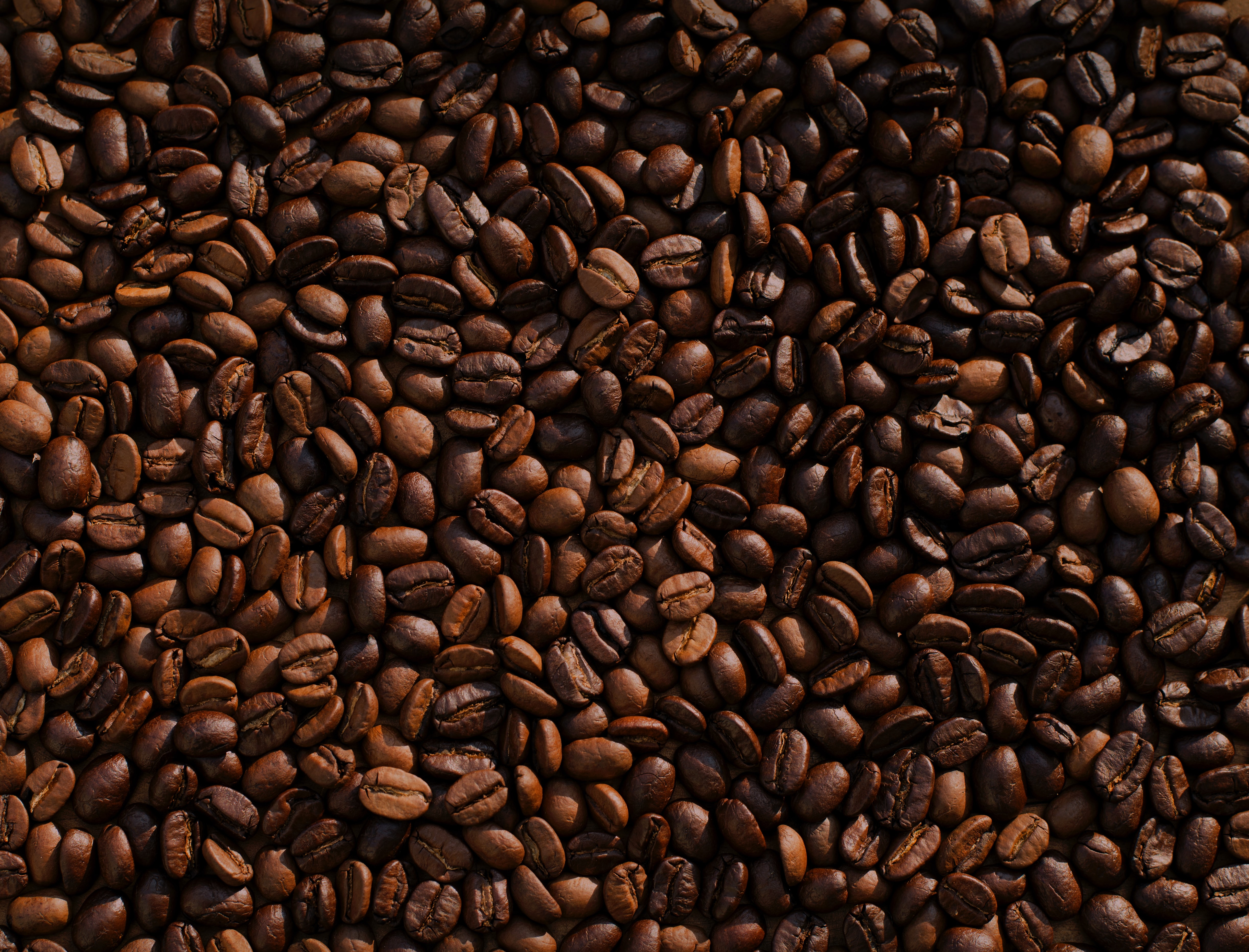 Roasted coffee beans.